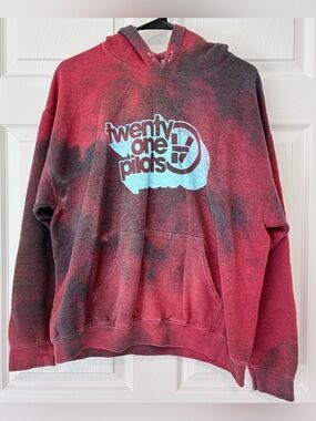 Twenty One Pilots ‘Regional at Best’ Tie-Dye Logo Hoodie - Red & Black